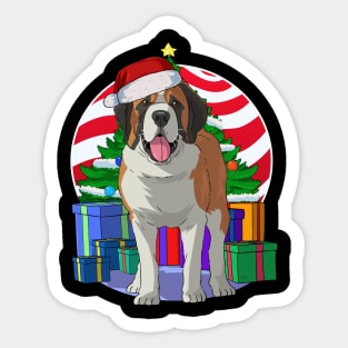 Saint Bernard Dog Christmas Tree Decoration Sticker